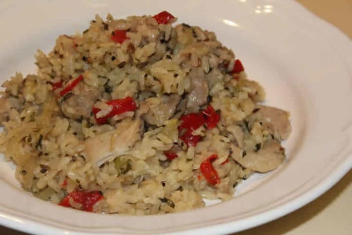 Risotto de poulet et poivron au cookeo