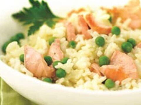 Risotto saumon et petits pois au cookeo