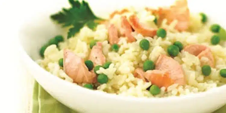 Risotto saumon et petits pois au cookeo