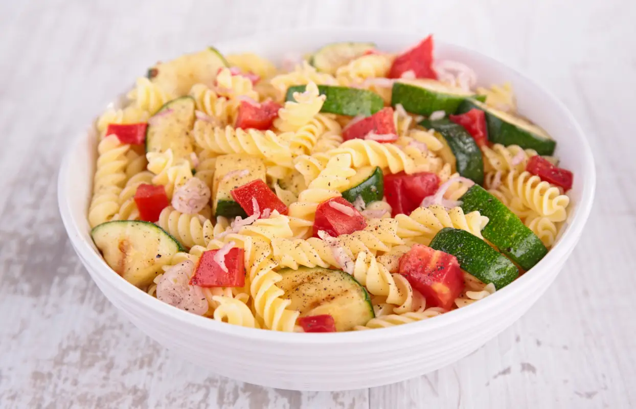 pâtes courgette poivron au cookeo