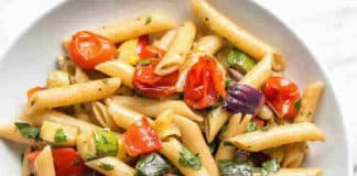 pâtes courgette poivron au Cookeo