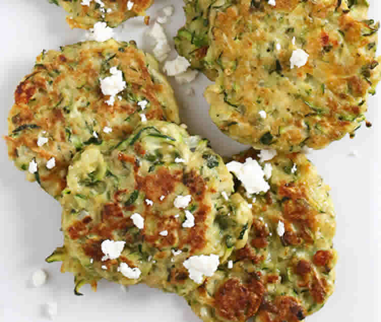 Recette beignets de courgettes et féta w.w