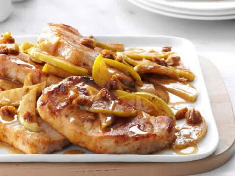 Recette côtelettes de porc aux pommes et épices douces ww