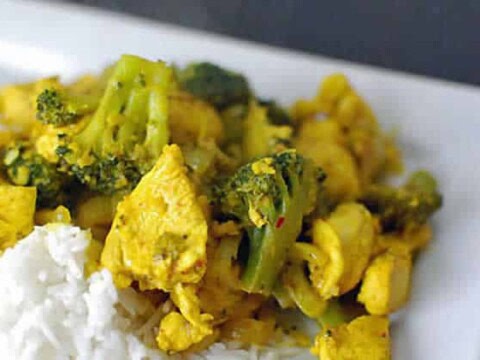 Recette escalope de poulet brocolis et curry ww