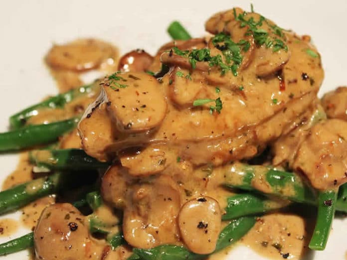 Recette filet de poulet et champignons à la sauce du beurre ww