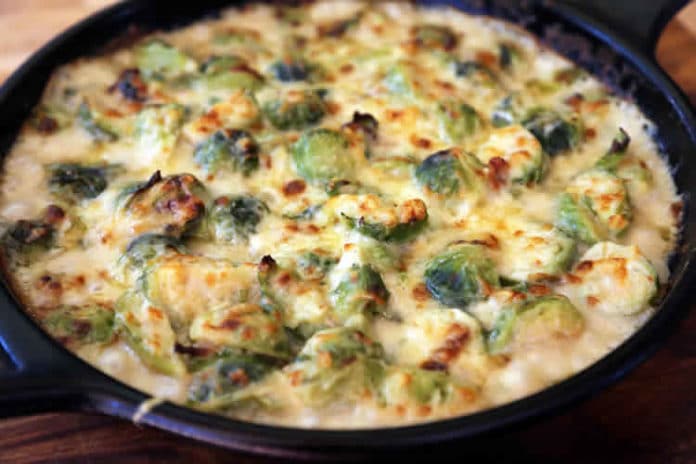 Recette gratin choux de Bruxelles au fromage ww