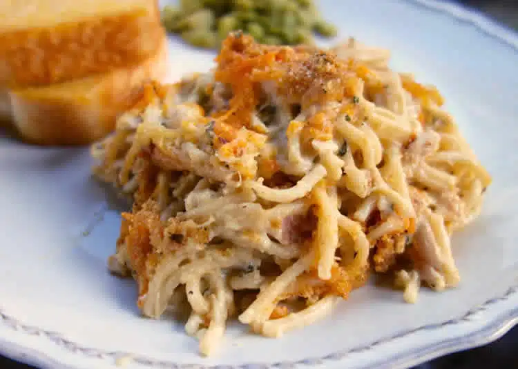Recette gratin de spaghetti au poulet ww