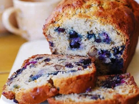 Recette pain à la banane et aux myrtilles ww