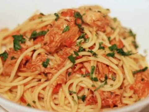 Recette pâtes avec sauce tomate et thon ww