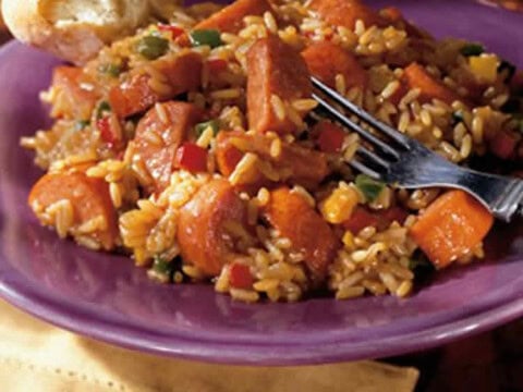 Riz aux légumes et saucisse au cookeo
