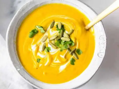 Soupe de butternut lait de coco curry au thermomix