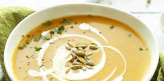 Soupe de butternut lait de coco et curry