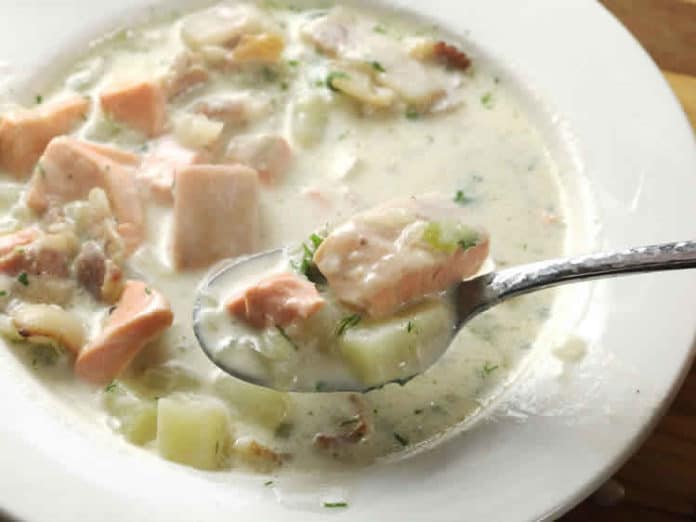 Soupe de saumon cabillaud pommes de terre au thermomix