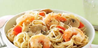 Spaghetti champignons et crevettes au cookeo