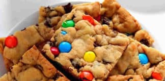 Barre cookies au chocolat et M&M's