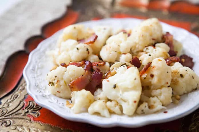 Chou fleur au bacon au cookeo