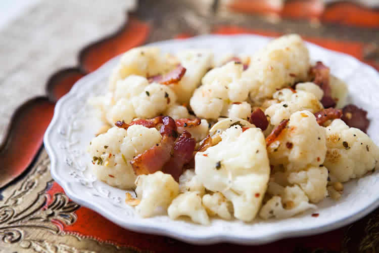 Chou fleur au bacon au cookeo
