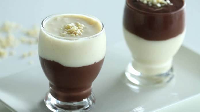 Duo de crème dessert chocolat et vanille au thermomix