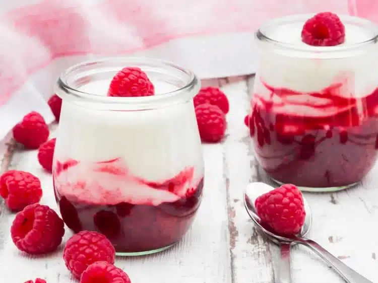 Panna cotta yaourt et framboise au thermomix