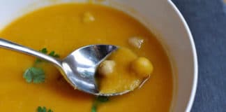 Soupe patate douce et pois chiches au thermomix