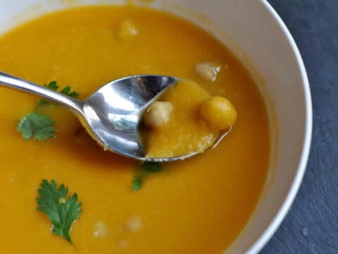 Soupe patate douce et pois chiches au thermomix
