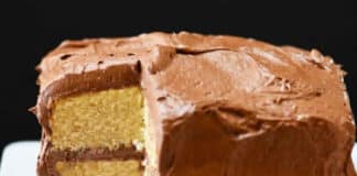 Gateau vanille chocolat noir