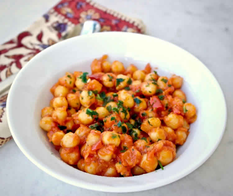 Pois chiches en sauce tomate au cookeo