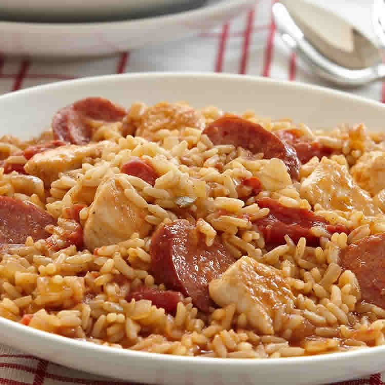 Riz poulet et saucisse