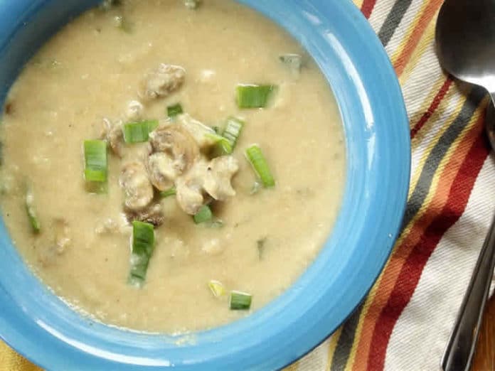 Soupe chou-fleur et champignon au thermomix