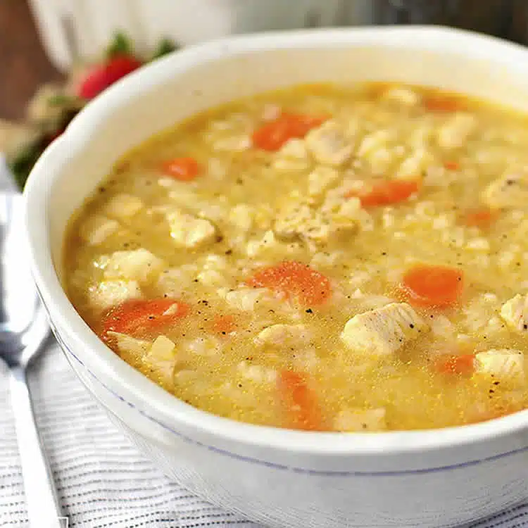 Bouillon de poulet et riz au cookeo