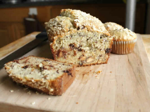 Cake banane amande et chocolat au thermomix