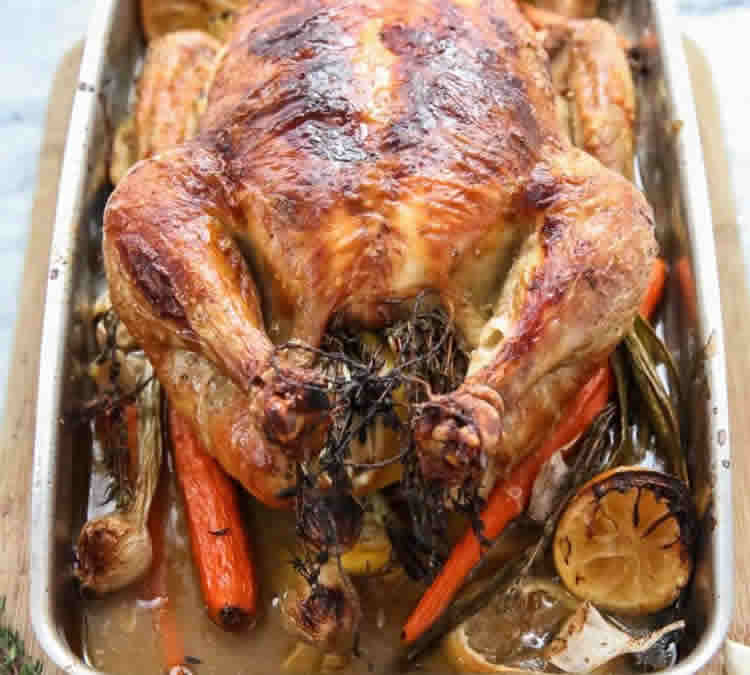 Poulet rôti aux carottes et citron