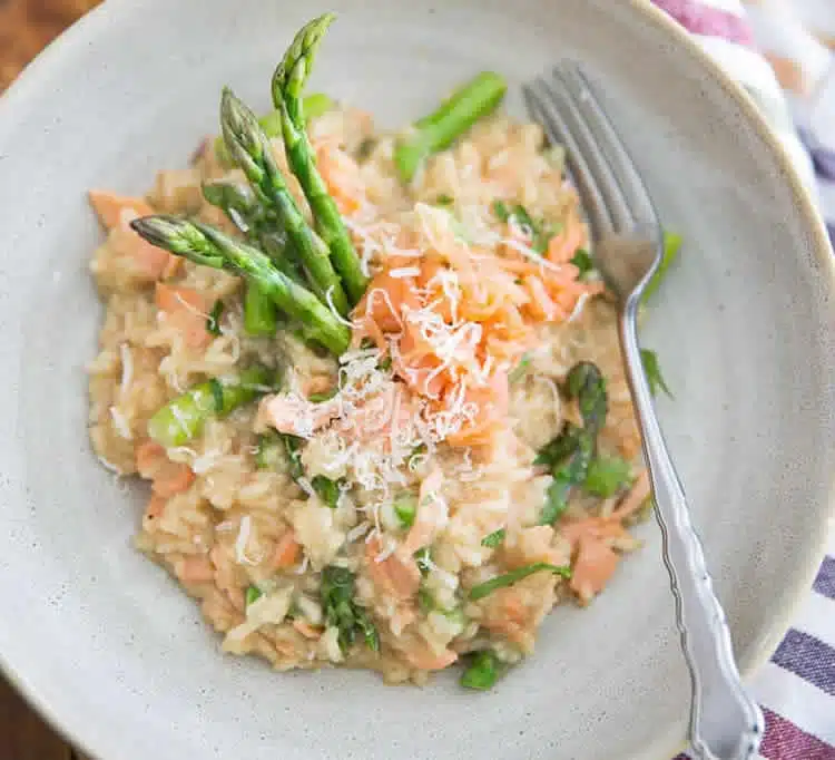 Risotto au saumon et asperges au cookeo