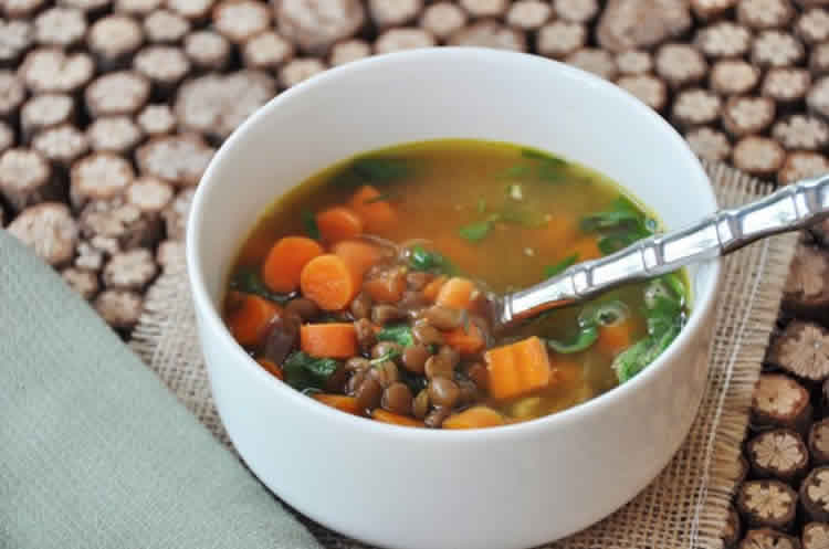 Soupe épinards et lentilles au thermomix