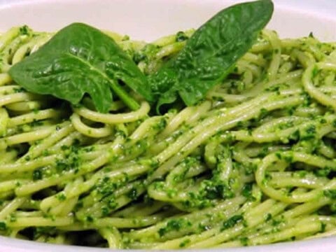 Spaghetti au pesto d'épinards au thermomix