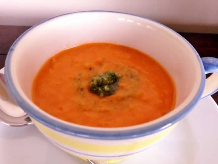Velouté tomates poireaux au thermomix