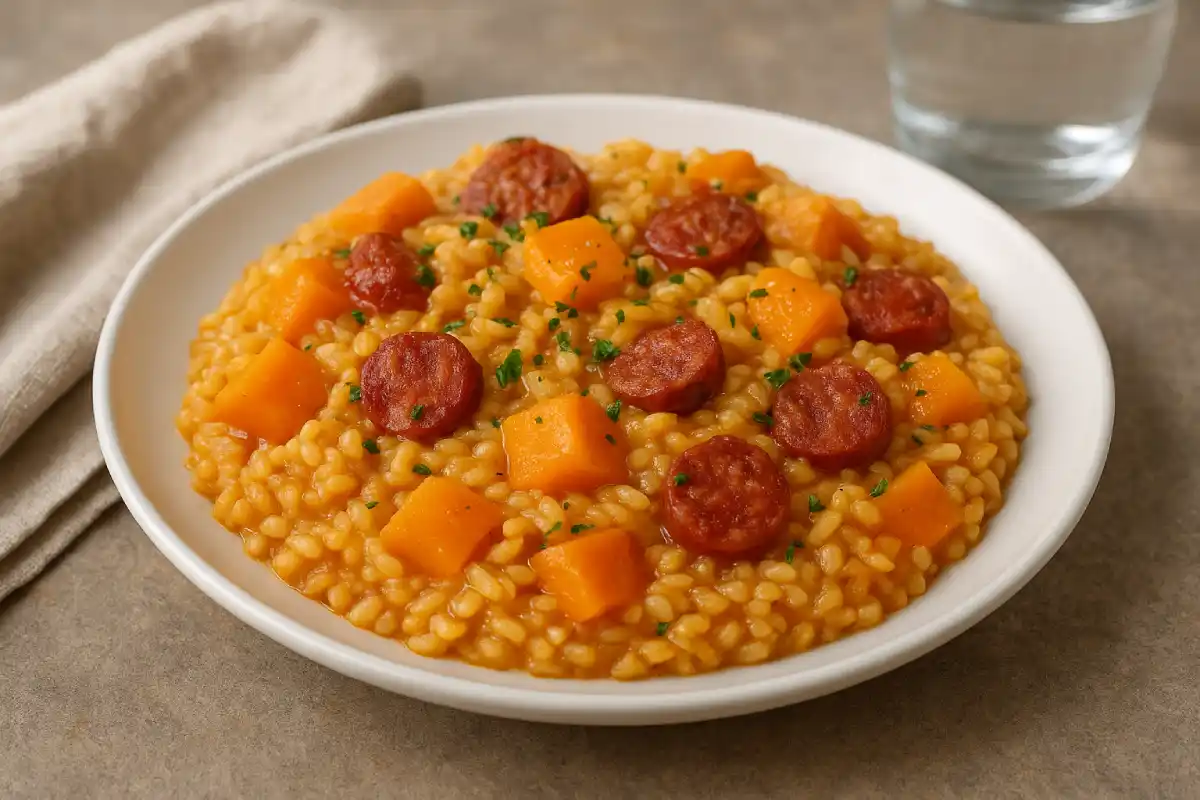 risotto butternut et chorizo au cookeo