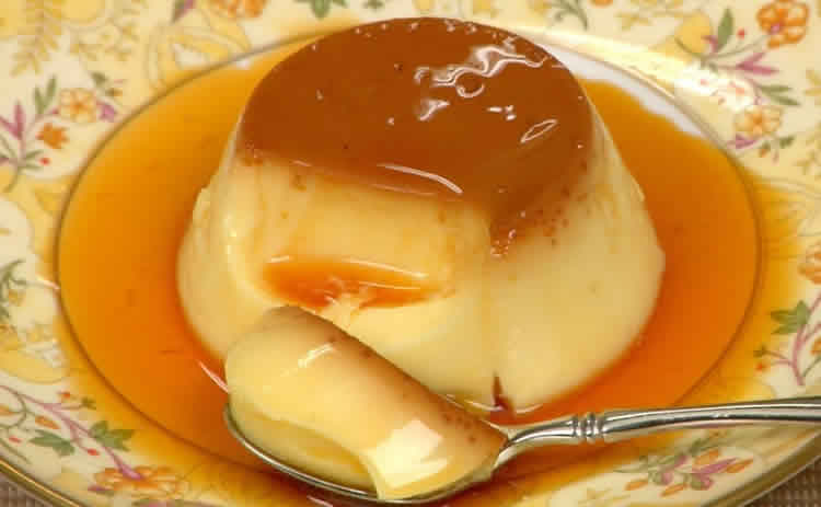 Dessert flan caramel