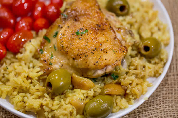 Poulet aux olives et oignon au thermomix