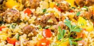 Riz saucisses et poivron au cookeo