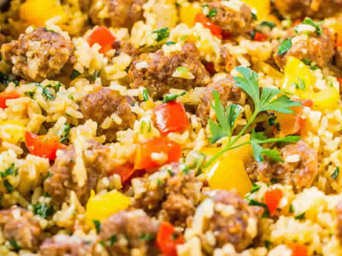 Riz saucisses et poivron au cookeo
