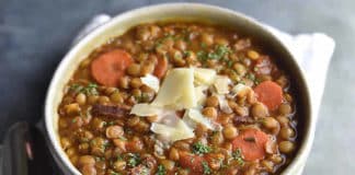 Lentilles aux carottes et lardons au cookeo