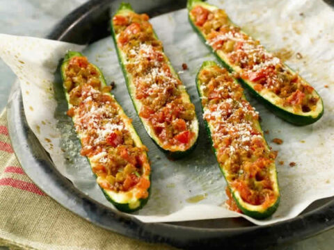 Recette courgettes farcies au thon ww