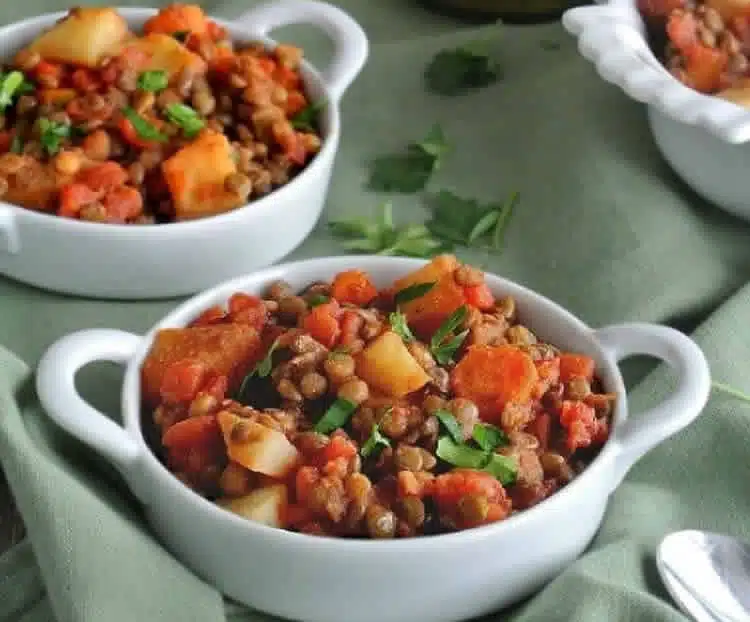 Recette lentilles aux légumes ww