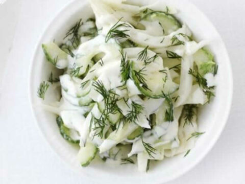 Recette salade concombre yaourt ww