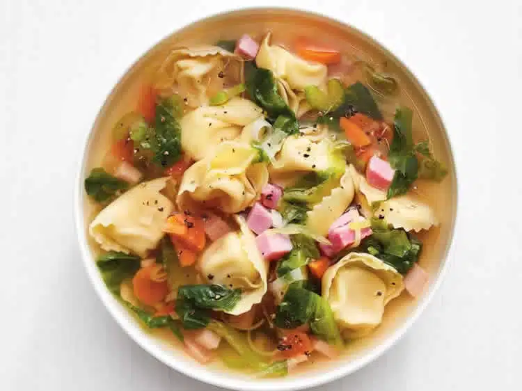Recette soupe tortellinis ww
