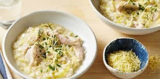 Risotto au poulet et poireaux au cookeo