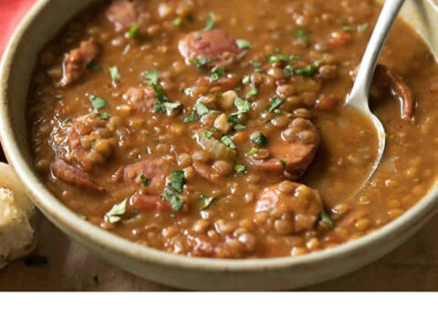 Saucisses aux lentilles au thermomix