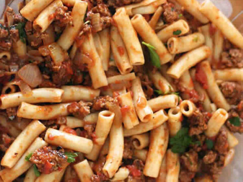 pâtes viande hachée et sauce tomate au cookeo