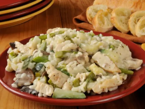 risotto au poulet et poireaux au cookeo